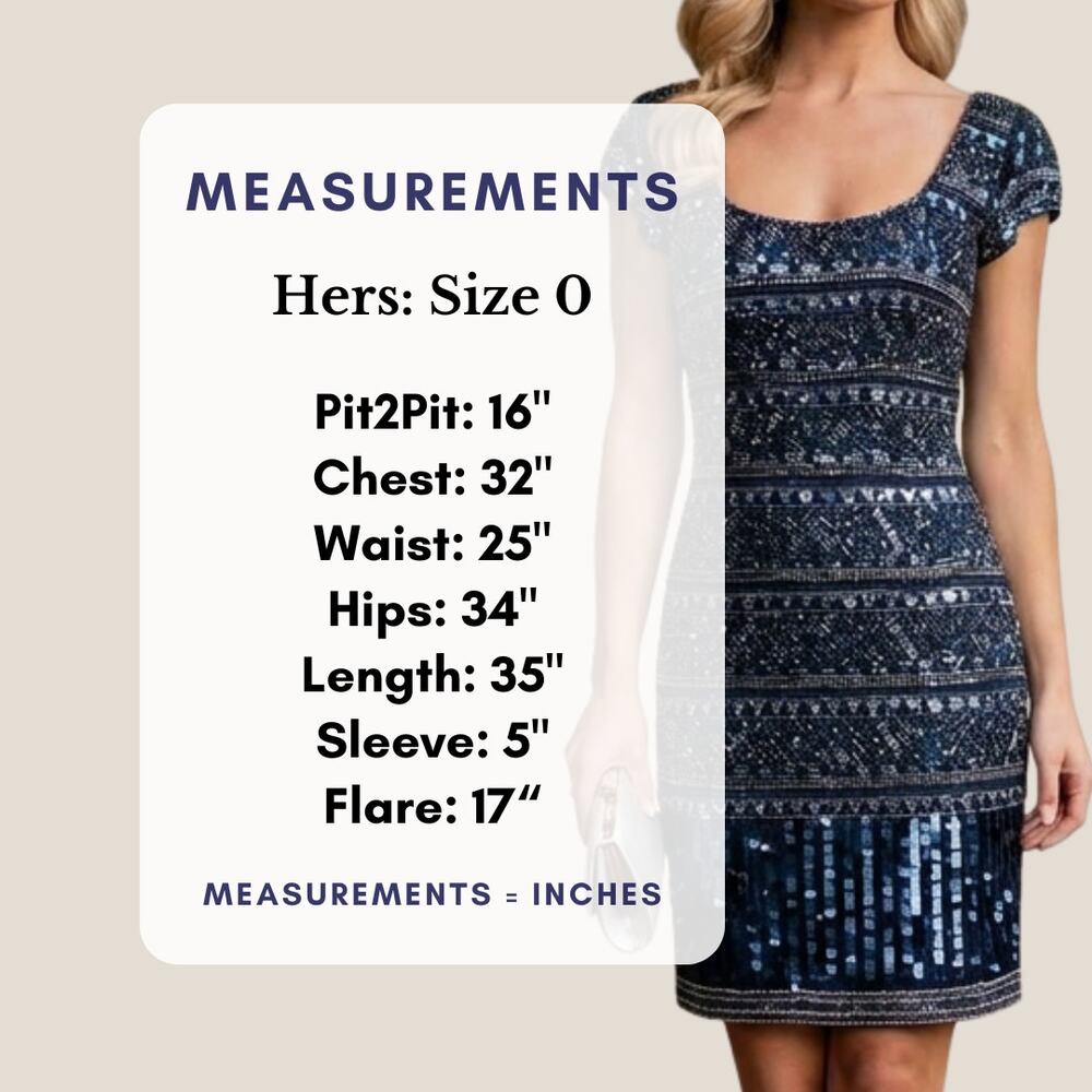 Vintage Scala Navy Beaded Mini Dress Size 0 - Picture 8 of 8